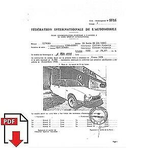 1975 Citroen GS 1220 (GX série GB) (Spain) FIA homologation form PDF download